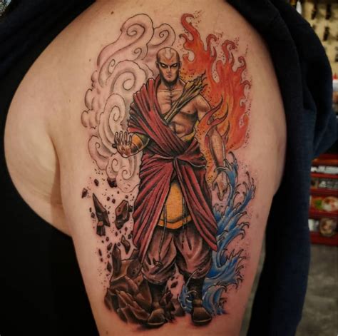 Tattoo of White lotus created by 4 elements? : r/TheLastAirbender