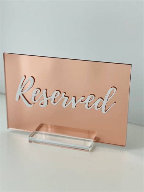gold reserved sign wedding reserved sign social media sign acrylic