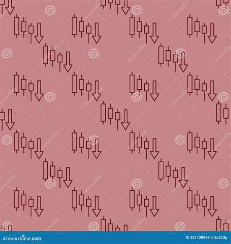 Technical Analysis Vector Candlestick Outline Seamless Pattern Royalty