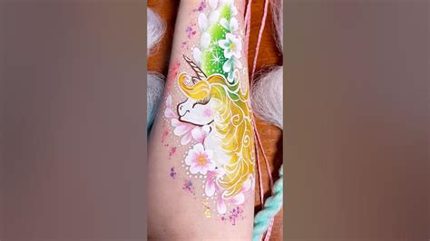 Пошагово весенняя единорожка 🦄💟 #аквагрим #facepaint - YouTube
