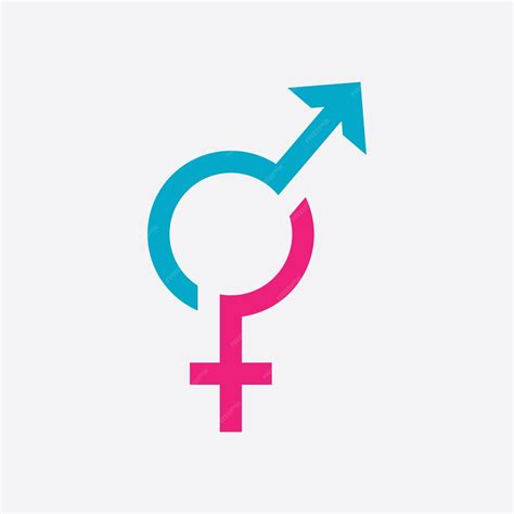 남성과 여성의 벡터 일러스트 레이 션의 성별과 평등의 성별 기호 로고 | 프리미엄 벡터