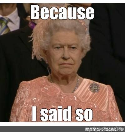 Meme: "Because I said so" - All Templates - Meme-arsenal.com