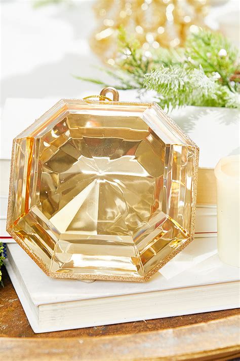 6” Champagne Jewel Ornament - Decorator's Warehouse