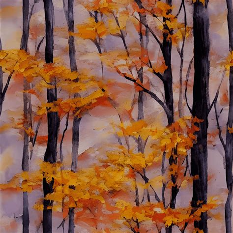 Forest in Autumn Watercolor Painting · Creative Fabrica