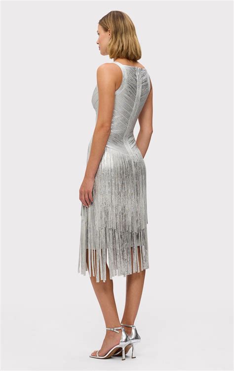 THE METALLIC MISCHA DRESS – HERVÉ LÉGER