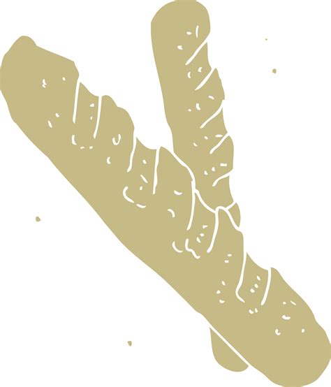 flat color illustration of baguette 12056940 Vector Art at Vecteezy