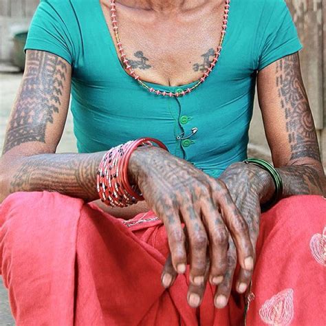 Study of Tharu female tattoos from southern Nepal. Those traditional ...