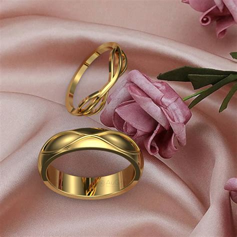 Infinity Sparkle Gold Couple Rings