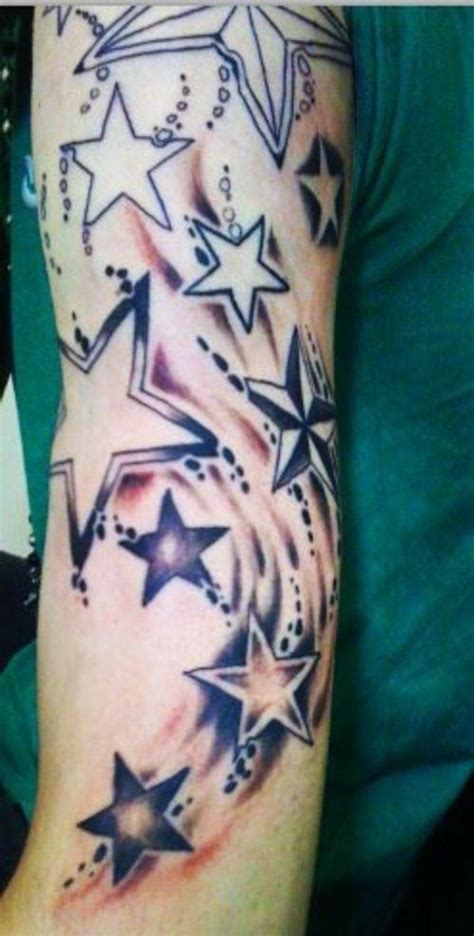 stars part done | Star sleeve tattoo, Half sleeve tattoos forearm, Star ...