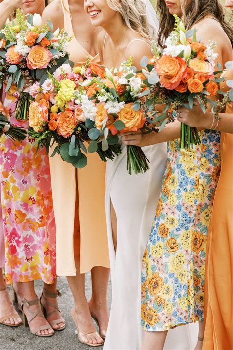 Sunset Palette Bridesmaid Dresses | Bridesmaid dresses color palette