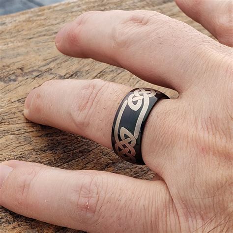 Viking Black Knotwork Celtic Rings - Handsome - Forever Metals
