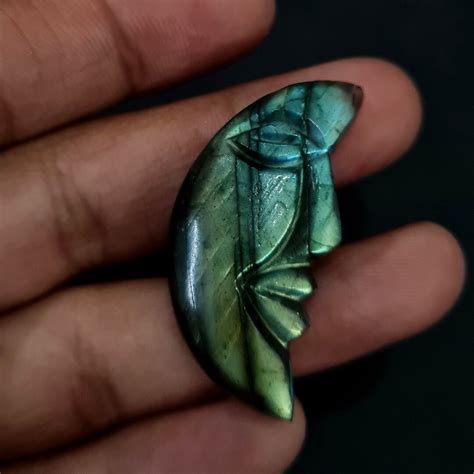 Labradorite Face, Half Moon Face Labradorite Carving, Handmade ...