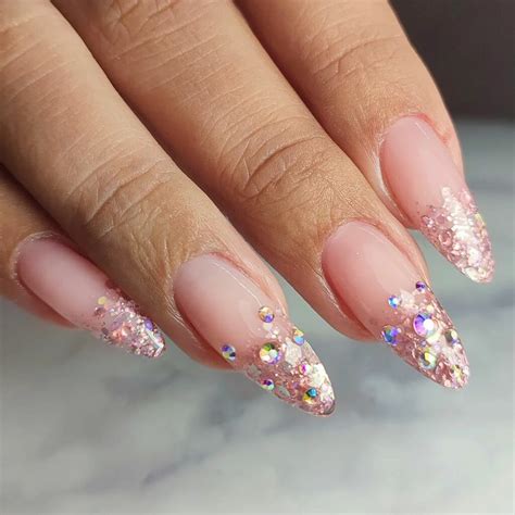 13+ Pretty Rose Gold Nails with Diamonds - Nail Designs Daily