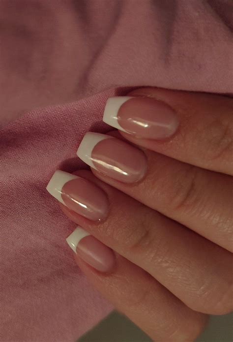 french ballerina nails french tip acrylic nails tapered square nails