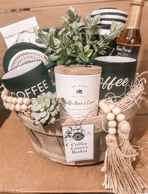 Coffee Lover's Gift Basket: Mugs, Syrups, Candle & Decor - Etsy