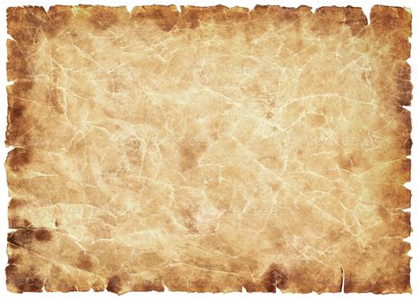 old parchment paper sheet vintage aged or texture isolated on white ...