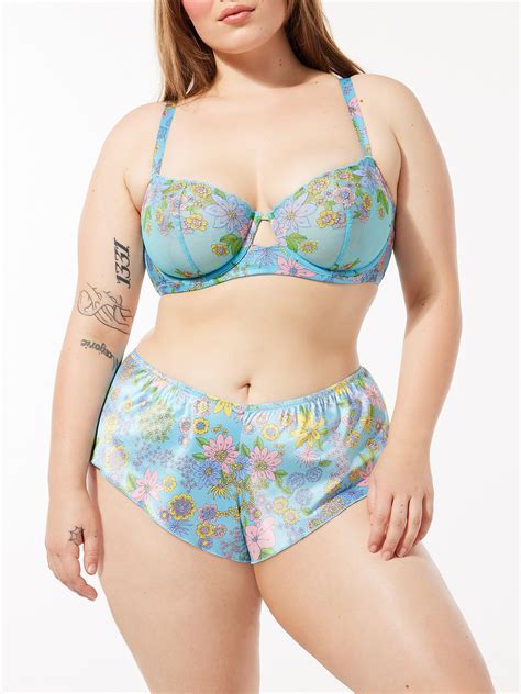 Mod Poppy Stretch-Satin Tap Short in Blue & Multi | SAVAGE X FENTY
