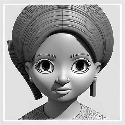 , 3D latina , Cartoon, 3D, Pencil Sketch - Arthub.ai