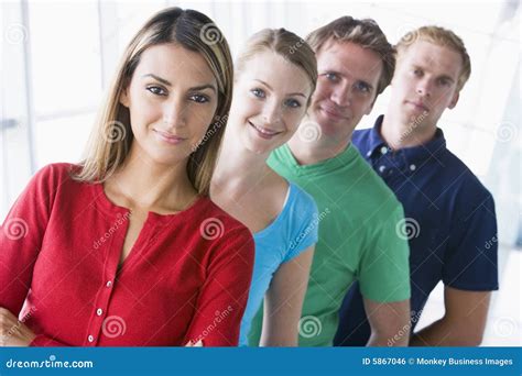 Four People In A Line Talking By Cellphones Stock Image | CartoonDealer ...