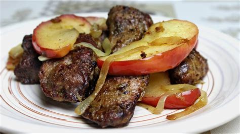 Куриная печень с яблоками | Как пожарить печень | Рецепт куриной печени ...