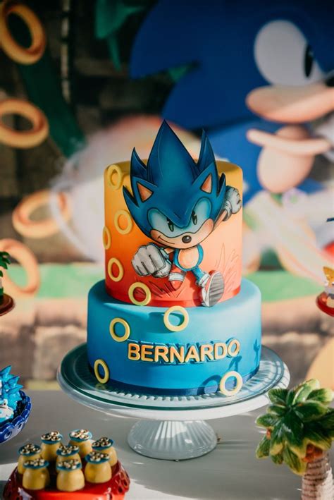Bolo De Aniversário Sonic - Bolo Sonic | Bolo de aniversário sonic, Bolo sonic, Festas de ...
