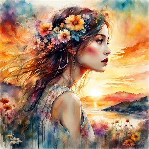 Woman and flowers - AI Generated Artwork - NightCafe Creator