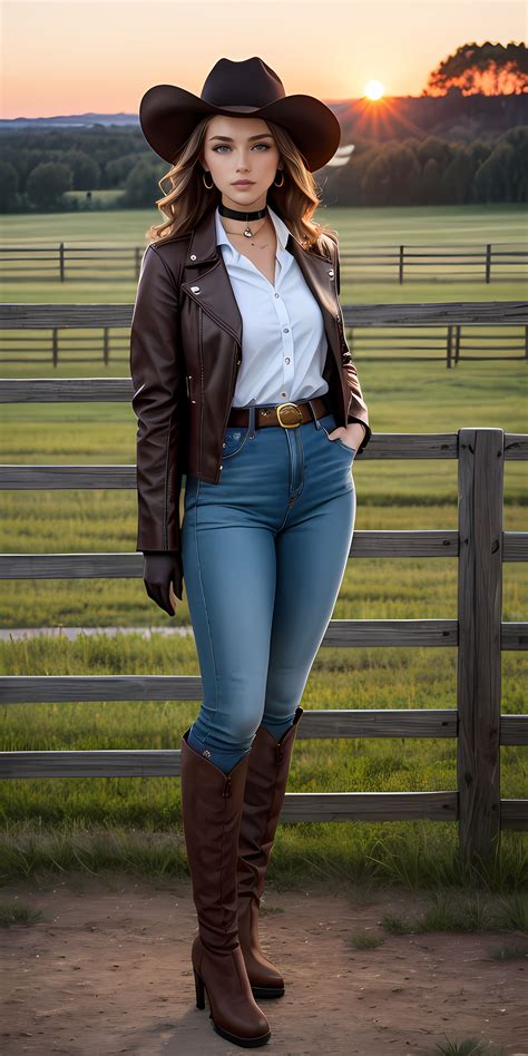 A lady wearing cowgirl style 017 | Cowgirl style outfits, Cute skirt