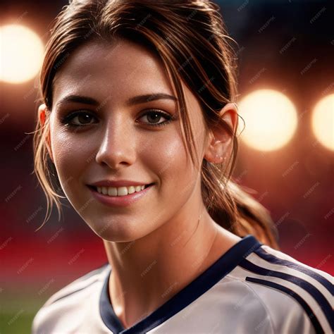 Jugadora de fútbol mujer sonriendo | Foto Premium