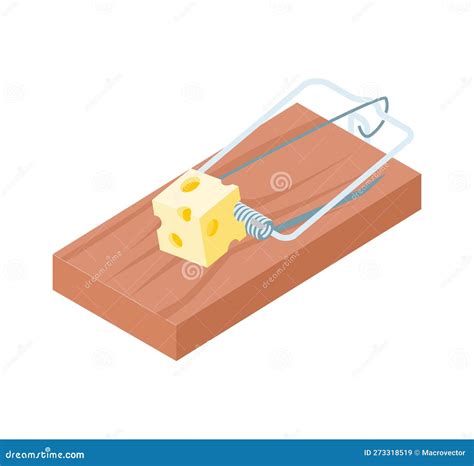 Mouse Trap From 100 Dollar Bill Bundle, Render On White Royalty-Free