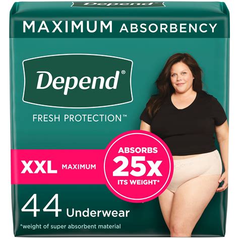 Depend Fresh Protection Adult Incontinence Underwear for Women, Maximum