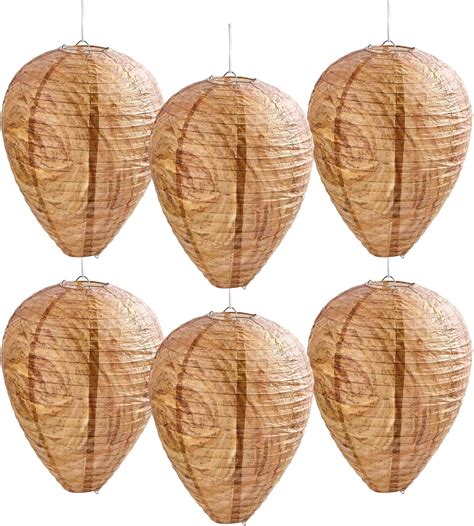 6 Pack Wasp Nest Decoy Outdoor Hanging Fake Bees Hornet Nest Traps