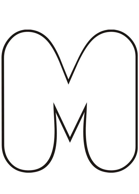 Alfabeto Molde Letra M - Molde de alfabeto | Moldes de letras, Letras, Letras grandes