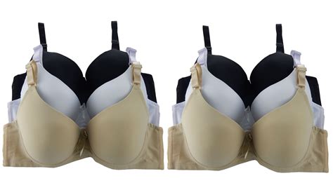 Women Bras 6 Pack of Plain Bra D cup DD cup DDD cup Size 34D (9107