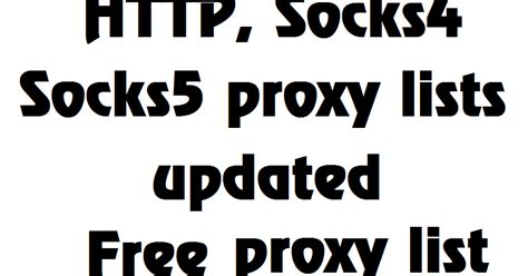 HTTP, Socks4 and Socks5 proxy lists updated Free proxy list proxy web