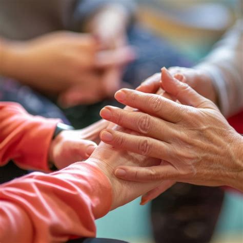 premium photo closeup  hands  gentle touch expressing care