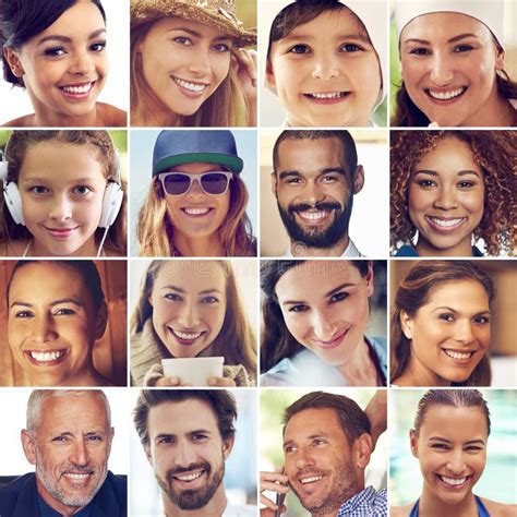 We Live in a World of Smiles. Composite Image of a Diverse Group of ...