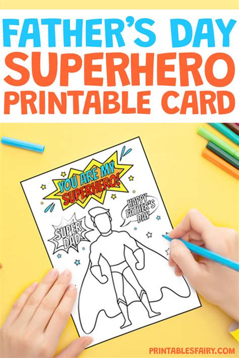 Father’s Day Superhero Card (Free Printable) - The Printables Fairy