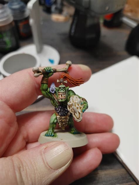 Savage Orks! Painted up a savage ork for my husband's ork army. : orks