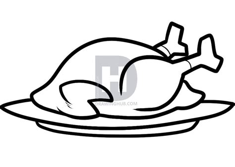 Turkey Dinner Drawing at PaintingValley.com | Explore collection of ...
