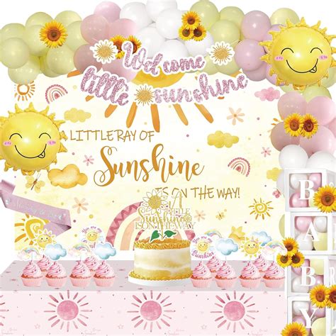 Amazon.com: 148 PCs Sunshine Baby Shower Decorations Girl, Hombae A