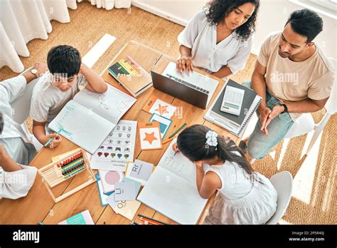 Education, learning and family together with homework, academic ... 