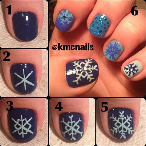 snowflake nail art design 4
