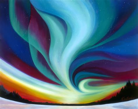 Aurora Borealis Acrylic Painting at PaintingValley.com | Explore ...