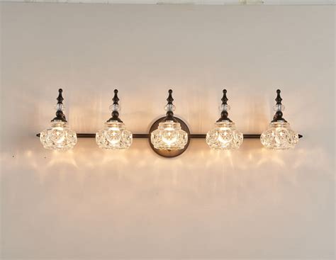 ZILANL Modern 5-Light Vanity Light, Black Bathroom Vanity Light black 5