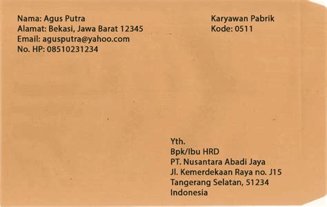 Berbagai Contoh Amplop Surat Lamaran Kerja Yang Baik - vrogue.co