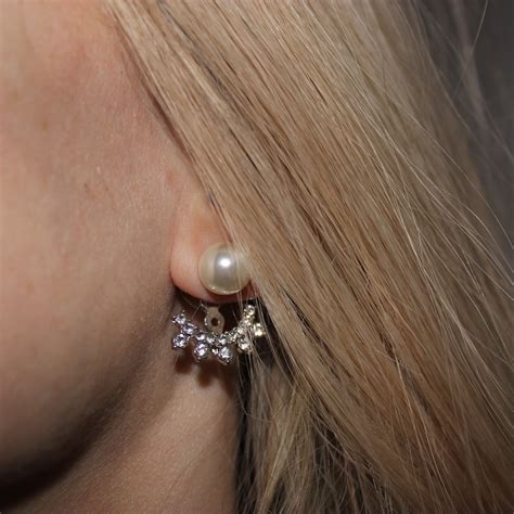 Double Sided Pearl and Drop back Earrings – Dainty Diamondz