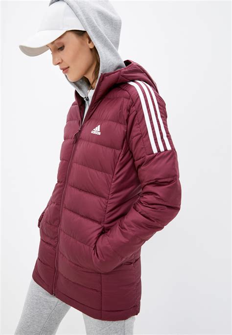 Пуховик adidas W ESS DOWN PAR, цвет: бордовый, RTLAAN164801 — купить в ...