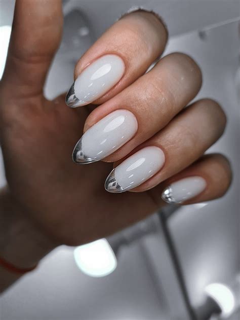 Френч, френч серебро | Accent nails, Nails, Beauty