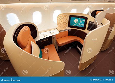 First-class Section of Plane, with Luxurious Seats and Amenities Stock ...