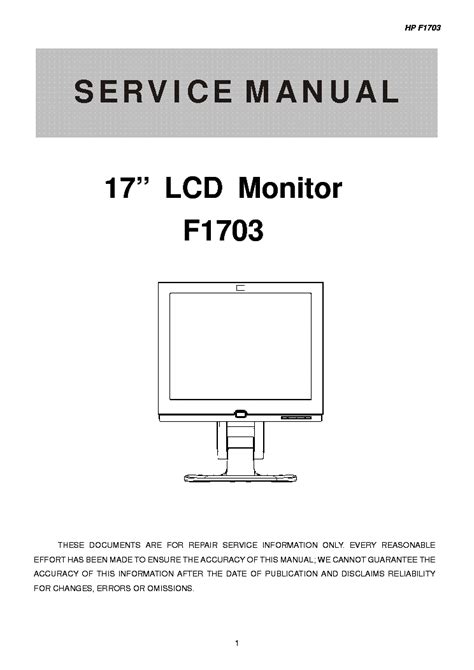 HP F1703 SM Service Manual download, schematics, eeprom, repair info ...